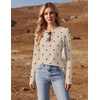 image:imageEkouaer Womens Long Sleeve Shirts Thumb Hole Tops Thermal Fall Clothes  Crew Neck T Shirts Loose Fit Undershirts Layering Casual Work Winter OutfitsPolka Dot Khaki