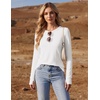 image:imageEkouaer Womens Long Sleeve Shirts Thumb Hole Tops Thermal Fall Clothes  Crew Neck T Shirts Loose Fit Undershirts Layering Casual Work Winter OutfitsWhite