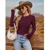 image:imageEkouaer Womens Long Sleeve Shirts Thumb Hole Tops Thermal Fall Clothes  Crew Neck T Shirts Loose Fit Undershirts Layering Casual Work Winter OutfitsWine Red