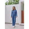 image:imageEkouaer Womens Lounge Sets Long Sleeve Casual Pajama Fall Sleepwear Pockets  Soft Ribbed Knit Pjs Loungewear 2 Piece Outfits Crew neck Curved Hem Fashion 2026 Matching Sets Women ClothingCaptains Blue