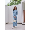 image:imageEkouaer Womens Lounge Sets Long Sleeve Casual Pajama Fall Sleepwear Pockets  Soft Ribbed Knit Pjs Loungewear 2 Piece Outfits Crew neck Curved Hem Fashion 2026 Matching Sets Women ClothingLight Blue
