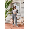 image:imageEkouaer Womens Lounge Sets Long Sleeve Casual Pajama Fall Sleepwear Pockets  Soft Ribbed Knit Pjs Loungewear 2 Piece Outfits Crew neck Curved Hem Fashion 2026 Matching Sets Women ClothingDark Gray