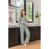 image:imageEkouaer Womens Lounge Sets Long Sleeve Casual Pajama Fall Sleepwear Pockets  Soft Ribbed Knit Pjs Loungewear 2 Piece Outfits Crew neck Curved Hem Fashion 2026 Matching Sets Women ClothingLight Green