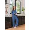 image:imageEkouaer Womens Lounge Sets Long Sleeve Casual Pajama Fall Sleepwear Pockets  Soft Ribbed Knit Pjs Loungewear 2 Piece Outfits Crew neck Curved Hem Fashion 2026 Matching Sets Women ClothingCaptains Blue