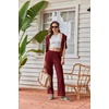 image:imageEkouaer Womens Lounge Sets Long Sleeve Casual Pajama Fall Sleepwear Pockets  Soft Ribbed Knit Pjs Loungewear 2 Piece Outfits Crew neck Curved Hem Fashion 2026 Matching Sets Women ClothingRed