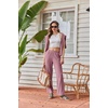 image:imageEkouaer Womens Lounge Sets Long Sleeve Casual Pajama Fall Sleepwear Pockets  Soft Ribbed Knit Pjs Loungewear 2 Piece Outfits Crew neck Curved Hem Fashion 2026 Matching Sets Women ClothingDusty Rose