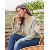 image:imageEkouaer Womens Lounge Sets Long Sleeve Casual Pajama Fall Sleepwear Pockets  Soft Ribbed Knit Pjs Loungewear 2 Piece Outfits Crew neck Curved Hem Fashion 2026 Matching Sets Women ClothingApricot