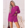 image:imageEkouaer Womens Lounge Sets Pajamas 2026 Fall Long Sleeve TopampShorts XSXXL  Matching 2 Piece SetsFall outfitsLoungewear for TravelVacationAirportHomeDaily WearShorts with PocketsHot Pink