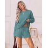 image:imageEkouaer Womens Lounge Sets Pajamas 2026 Fall Long Sleeve TopampShorts XSXXL  Matching 2 Piece SetsFall outfitsLoungewear for TravelVacationAirportHomeDaily WearShorts with PocketsSage Greeen