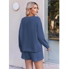 image:imageEkouaer Womens Lounge Sets Pajamas 2026 Fall Long Sleeve TopampShorts XSXXL  Matching 2 Piece SetsFall outfitsLoungewear for TravelVacationAirportHomeDaily WearShorts with PocketsBlue