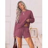 image:imageEkouaer Womens Lounge Sets Pajamas 2026 Fall Long Sleeve TopampShorts XSXXL  Matching 2 Piece SetsFall outfitsLoungewear for TravelVacationAirportHomeDaily WearShorts with PocketsOld Rose