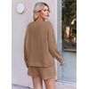 image:imageEkouaer Womens Lounge Sets Pajamas 2026 Fall Long Sleeve TopampShorts XSXXL  Matching 2 Piece SetsFall outfitsLoungewear for TravelVacationAirportHomeDaily WearShorts with PocketsDark Khaki