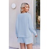 image:imageEkouaer Womens Lounge Sets Pajamas 2026 Fall Long Sleeve TopampShorts XSXXL  Matching 2 Piece SetsFall outfitsLoungewear for TravelVacationAirportHomeDaily WearShorts with PocketsLight Blue