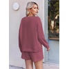image:imageEkouaer Womens Lounge Sets Pajamas 2026 Fall Long Sleeve TopampShorts XSXXL  Matching 2 Piece SetsFall outfitsLoungewear for TravelVacationAirportHomeDaily WearShorts with PocketsOld Rose