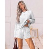 image:imageEkouaer Womens Lounge Sets Pajamas 2026 Fall Long Sleeve TopampShorts XSXXL  Matching 2 Piece SetsFall outfitsLoungewear for TravelVacationAirportHomeDaily WearShorts with PocketsLight Grey