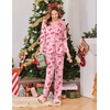 image:imageEkouaer Womens Pajama Sets Long Sleeve Button Down 2 Piece Soft Pjs  Soft 2 Piece Lounge Sets Fall Sleepwear Long Pants With Side Pockets Soft and SkinFriendly FabricRed Ribbon