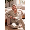 image:imageEkouaer Womens Pajama Sets Long Sleeve Button Down 2 Piece Soft Pjs  Soft 2 Piece Lounge Sets Fall Sleepwear Long Pants With Side Pockets Soft and SkinFriendly FabricLight Brown