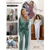 image:imageEkouaer Womens Pajama Sets Long Sleeve Button Down 2 Piece Soft Pjs  Soft 2 Piece Lounge Sets Fall Sleepwear Long Pants With Side Pockets Soft and SkinFriendly FabricGreen