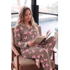 image:imageEkouaer Womens Pajama Sets Long Sleeve Button Down 2 Piece Soft Pjs  Soft 2 Piece Lounge Sets Fall Sleepwear Long Pants With Side Pockets Soft and SkinFriendly FabricLeopard Bow