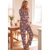 image:imageEkouaer Womens Pajama Sets Long Sleeve Button Down 2 Piece Soft Pjs  Soft 2 Piece Lounge Sets Fall Sleepwear Long Pants With Side Pockets Soft and SkinFriendly FabricLeopard Bow