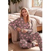image:imageEkouaer Womens Pajama Sets Long Sleeve Button Down 2 Piece Soft Pjs  Soft 2 Piece Lounge Sets Fall Sleepwear Long Pants With Side Pockets Soft and SkinFriendly FabricLeopard Bow