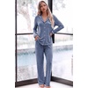 image:imageEkouaer Womens Pajama Sets Long Sleeve Button Down 2 Piece Soft Pjs  Soft 2 Piece Lounge Sets Fall Sleepwear Long Pants With Side Pockets Soft and SkinFriendly FabricNavy