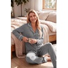 image:imageEkouaer Womens Pajama Sets Long Sleeve Button Down 2 Piece Soft Pjs  Soft 2 Piece Lounge Sets Fall Sleepwear Long Pants With Side Pockets Soft and SkinFriendly FabricDark Grey
