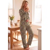 image:imageEkouaer Womens Pajama Sets Long Sleeve Button Down 2 Piece Soft Pjs  Soft 2 Piece Lounge Sets Fall Sleepwear Long Pants With Side Pockets Soft and SkinFriendly FabricLeopard