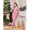 image:imageEkouaer Womens Pajama Sets Long Sleeve Button Down 2 Piece Soft Pjs  Soft 2 Piece Lounge Sets Fall Sleepwear Long Pants With Side Pockets Soft and SkinFriendly FabricRed Ribbon