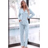 image:imageEkouaer Womens Pajama Sets Long Sleeve Button Down 2 Piece Soft Pjs  Soft 2 Piece Lounge Sets Fall Sleepwear Long Pants With Side Pockets Soft and SkinFriendly FabricPolka Dot Bowblue