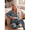image:imageEkouaer Womens Pajama Sets Long Sleeve Button Down 2 Piece Soft Pjs  Soft 2 Piece Lounge Sets Fall Sleepwear Long Pants With Side Pockets Soft and SkinFriendly FabricGrey Star