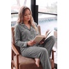 image:imageEkouaer Womens Pajama Sets Long Sleeve Button Down 2 Piece Soft Pjs  Soft 2 Piece Lounge Sets Fall Sleepwear Long Pants With Side Pockets Soft and SkinFriendly FabricDark Grey