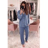 image:imageEkouaer Womens Pajama Sets Long Sleeve Button Down 2 Piece Soft Pjs  Soft 2 Piece Lounge Sets Fall Sleepwear Long Pants With Side Pockets Soft and SkinFriendly FabricNavy