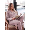 image:imageEkouaer Womens Pajama Sets Long Sleeve Button Down 2 Piece Soft Pjs  Soft 2 Piece Lounge Sets Fall Sleepwear Long Pants With Side Pockets Soft and SkinFriendly FabricPink