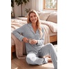 image:imageEkouaer Womens Pajama Sets Long Sleeve Button Down 2 Piece Soft Pjs  Soft 2 Piece Lounge Sets Fall Sleepwear Long Pants With Side Pockets Soft and SkinFriendly FabricLight Grey