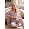 image:imageEkouaer Womens Pajama Sets Long Sleeve Button Down 2 Piece Soft Pjs  Soft 2 Piece Lounge Sets Fall Sleepwear Long Pants With Side Pockets Soft and SkinFriendly FabricPink