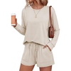 image:imageEkouaer Womens Lounge Sets Pajamas 2026 Fall Long Sleeve TopampShorts XSXXL  Matching 2 Piece SetsFall outfitsLoungewear for TravelVacationAirportHomeDaily WearShorts with PocketsApricot