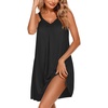 image:imageEkouaer Womens Nightgown Sleeveless Sleepwear V Neck Racerback Sleep Dress  Ladies Night Dress Sexy Pjama Dress Cute Nighties Soft Sleep Shirts for Sleep Home Daily Wear Travel SummerBlack