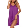 image:imageEkouaer Womens Nightgown Sleeveless Sleepwear V Neck Racerback Sleep Dress  Ladies Night Dress Sexy Pjama Dress Cute Nighties Soft Sleep Shirts for Sleep Home Daily Wear Travel SummerEggplant