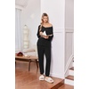 image:imageEkouaer Lounge Sets for Women Long Sleeve Ribbed Knit Pajama Set  Soft Warm Fall Winter Outfits 2026 V Neck Long Sleeve Tops Long Pants with Pockets 2 Piece Loungewear Home WearBlack