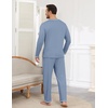 image:imageEkouaer Mens Long Sleeve TShirt Pajama Set Soft 2 Piece Lounge Set  Lightweight Long Sleeve Shirts and Bottoms Soft Comfy Sleep Sets2 Pieces LoungewearCrew NeckGrey Blue