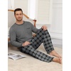 image:imageEkouaer Mens Long Sleeve TShirt Pajama Set Soft 2 Piece Lounge Set  Lightweight Long Sleeve Shirts and Bottoms Soft Comfy Sleep Sets2 Pieces LoungewearCrew NeckGrey Plaid