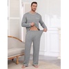 image:imageEkouaer Mens Long Sleeve TShirt Pajama Set Soft 2 Piece Lounge Set  Lightweight Long Sleeve Shirts and Bottoms Soft Comfy Sleep Sets2 Pieces LoungewearCrew NeckLight Grey