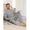 image:imageEkouaer Mens Long Sleeve TShirt Pajama Set Soft 2 Piece Lounge Set  Lightweight Long Sleeve Shirts and Bottoms Soft Comfy Sleep Sets2 Pieces LoungewearCrew NeckLight Grey