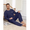 image:imageEkouaer Mens Long Sleeve TShirt Pajama Set Soft 2 Piece Lounge Set  Lightweight Long Sleeve Shirts and Bottoms Soft Comfy Sleep Sets2 Pieces LoungewearCrew NeckNavy