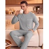 image:imageEkouaer Mens Long Sleeve TShirt Pajama Set Soft 2 Piece Lounge Set  Lightweight Long Sleeve Shirts and Bottoms Soft Comfy Sleep Sets2 Pieces LoungewearCrew NeckLight Grey