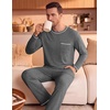 image:imageEkouaer Mens Long Sleeve TShirt Pajama Set Soft 2 Piece Lounge Set  Lightweight Long Sleeve Shirts and Bottoms Soft Comfy Sleep Sets2 Pieces LoungewearCrew NeckDark Dray