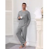 image:imageEkouaer Mens Long Sleeve TShirt Pajama Set Soft 2 Piece Lounge Set  Lightweight Long Sleeve Shirts and Bottoms Soft Comfy Sleep Sets2 Pieces LoungewearCrew NeckLight Grey