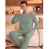 image:imageEkouaer Mens Long Sleeve TShirt Pajama Set Soft 2 Piece Lounge Set  Lightweight Long Sleeve Shirts and Bottoms Soft Comfy Sleep Sets2 Pieces LoungewearCrew NeckSage Green