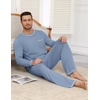 image:imageEkouaer Mens Long Sleeve TShirt Pajama Set Soft 2 Piece Lounge Set  Lightweight Long Sleeve Shirts and Bottoms Soft Comfy Sleep Sets2 Pieces LoungewearCrew NeckGrey Blue